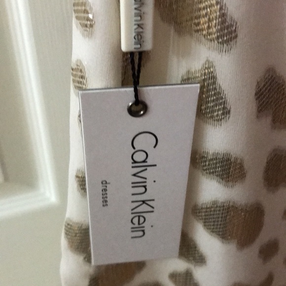 New, Gold and off white dress, size 2, Calvin Klein. - Picture 4 of 4